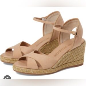 Stuart Weitzman Mariela II Adobe Tan Suede Wedge Espadrille, Size 10